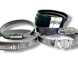 Men’s/Unisex, Leather Magnet Bracelet, Band Bracelet - Janine Design
