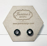 Crystal Clay Studs - Milky white-Janine Design