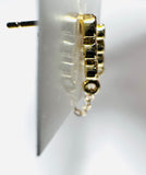 Chain Loop Earrings-Cubic Zirconia Gold Filled  Earrings, Modern Chain Earrings, - Janine Design