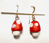 Little Mushroom Earrings/Clay Earrings/ Forest Earrings - Janine Design