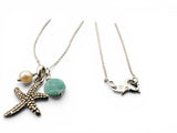 Ocean Silver Charm Necklace - Janine Design