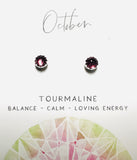 Birthstone Studs, Silver Studs, Genuine Gemstone Studs, birthday Gifts - Janine Design