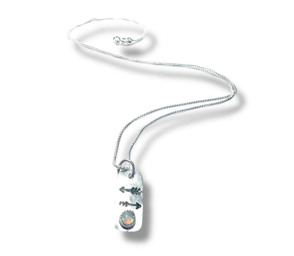 Opal Arrow Tag Necklace - Janine Design