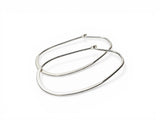 Oval Simple Silver Hoops - Janine Design