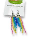 Pastel Rainbow Earrings -Pastel Rainbow Earrings -beaded cascading earrings