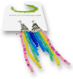 Pastel Rainbow Earrings -beaded cascading earrings