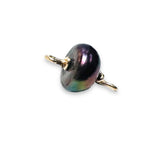 Tiny Gemstone Connectors-Gold Filled Gemstone Connector- Permanent Jewelry Connector- Wire Wrapped Connector -Peacock Pearl Connector Bead