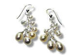 Pair of pearl earrings on a white background