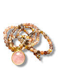 Peach Moonstone-Dainty Beaded Gemstone Necklace*