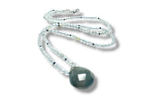 Beaded Gemstone Necklace- chalcedony Teardrop Teardrop*