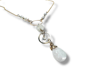 Moonstone Circle Necklace Gold Filled *