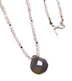 Beaded Gemstone Necklace- chalcedony Teardrop Teardrop*