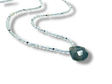 Beaded Gemstone Necklace- chalcedony Teardrop Teardrop*