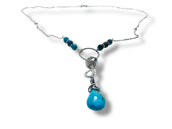 Turquoise Circle Necklace - Janine Design