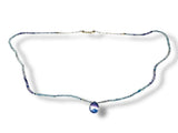 Dainty Beaded Gemstone Necklace-Flourite Teardrop
