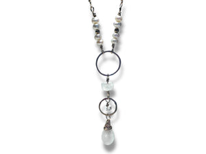 Moonstone Silver Circle Necklace
