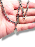 Beaded labradorite and Aquamarine Necklace