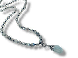 Beaded labradorite and Aquamarine Necklace