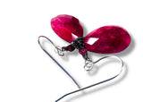 Pink Ruby Earrings in sterling