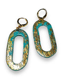 Polymer Clay Earrings/ Affordable Gifts -blue gold hoops