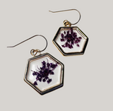 Real Flower Earrings Gold Fill Earwires - Janine Design