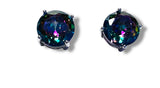 Rainbow Topaz Studs round studs with silver posts