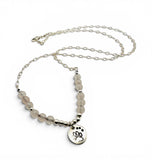 Rose Quartz paw print necklace