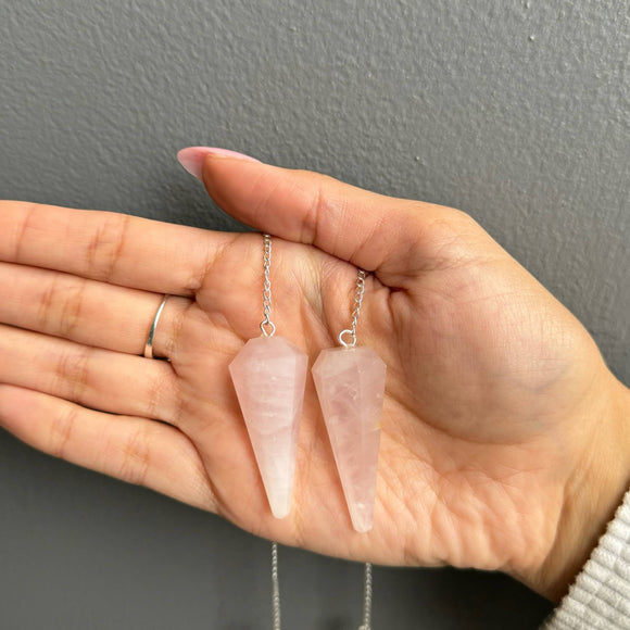Sapphire & Sage - Rose Quartz Crystal Pendulum - Janine Design