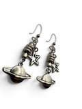 Saturn and Star Earrings- Hypoallergenic earwires