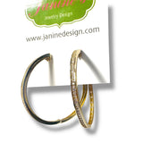 Gold Filled Cz Encrusted Hoop Earrings - Janine Design