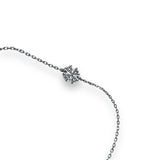 Lucky Clover Silver Chain Bracelet - close up of clover charm