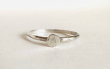 Silver Dot Ring - sterling flattened circle design ring