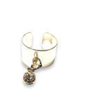 Silver Ear Cuff -tiny round crystal white