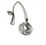 Silver Filigree Medallion Necklace - back view