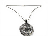 Silver Filigree Medallion Necklace - Janine Design