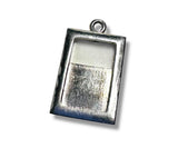 Silver rectangular Picture Frame pendant on a white background