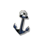 Silver anchor pendant on a white background