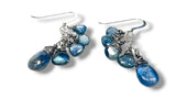 Blue and sterling kyanite gemstone drop earrings.