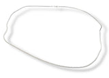 Silver necklace on a white background