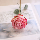 Liffy - Single Stem Faux Burnt Edge Rose Decor - Janine Design