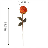 Liffy - Single Stem Faux Burnt Edge Rose Decor - Janine Design