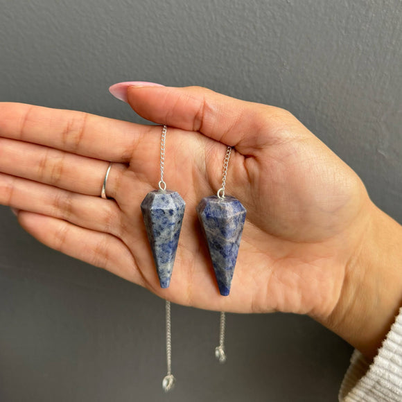 Sapphire & Sage - Sodalite Crystal Pendulum - Janine Design