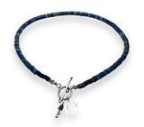 Gemstone Charm Necklace - Sodalite and peace charm necklace