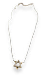 Star of David Necklace - cz encrusted pendant on sterling chain