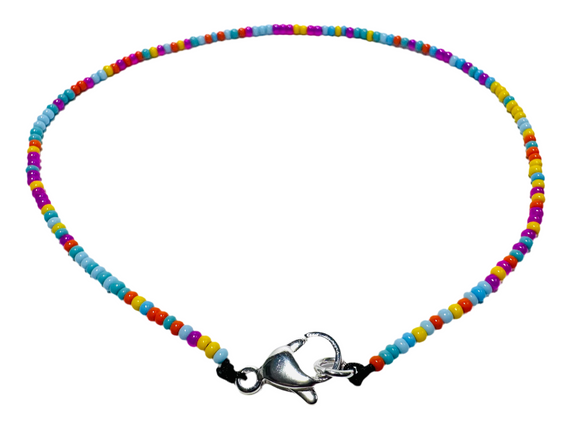 Summer Vibe Beaded Anklet/ Colorful Ankle - Janine Design