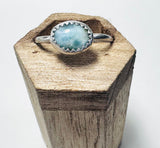 Larimar Ring – "Tides of Serenity” , Size 8 ring - Janine Design