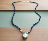 Tiny Beaded Gemstone Necklace-Flourite Teardrop• - Janine Design