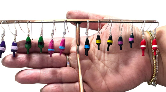 Tiny Lobster Buoy Earrings/ Nautical Earrings - Janine Design