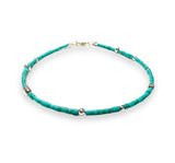 Dainty Gemstone  Bracelet, Gemstone Bead Chain, Turquoise and Sterling 