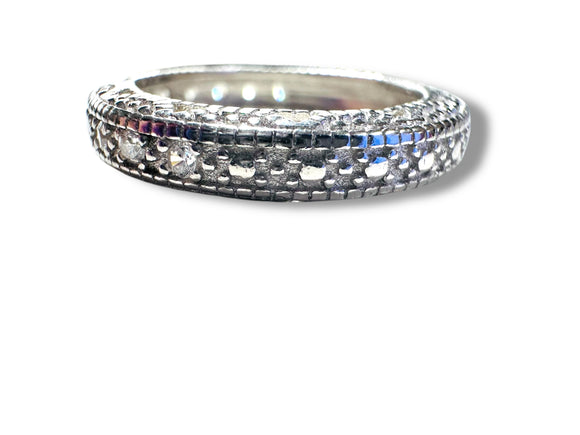 Silver Vintage Style Band Size 7 - Janine Design